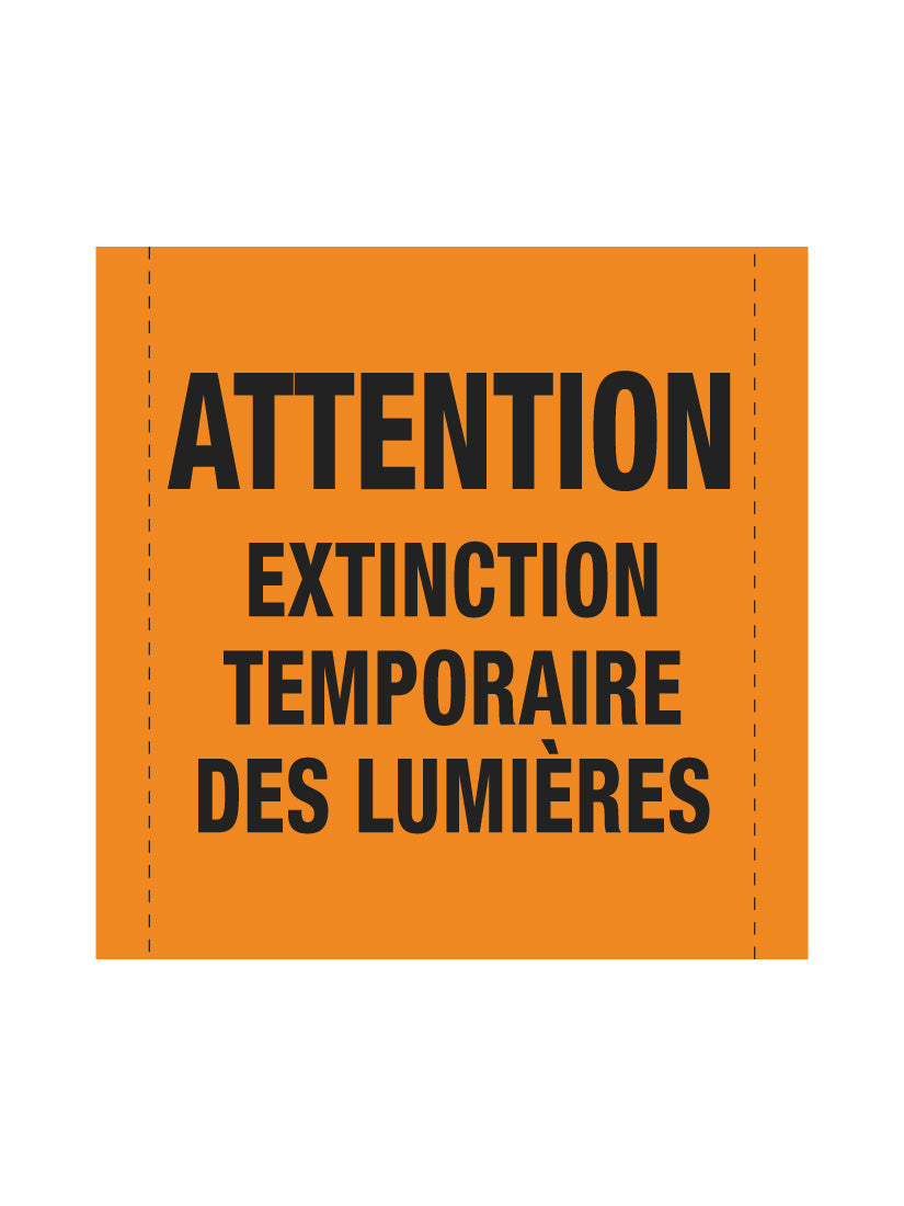Bannière en treillis PVC Attention extinction temporaire