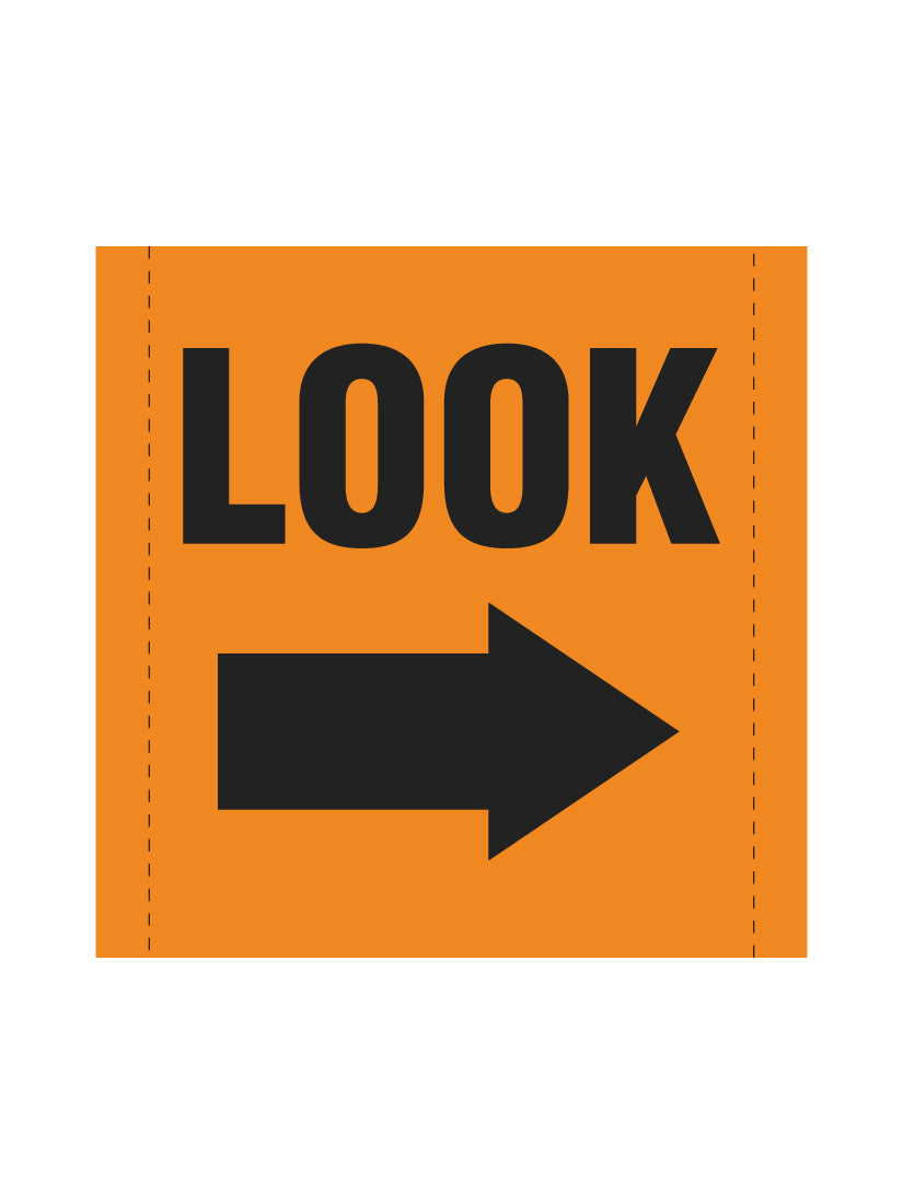 Bannière en treillis PVC Regardez (Droite)