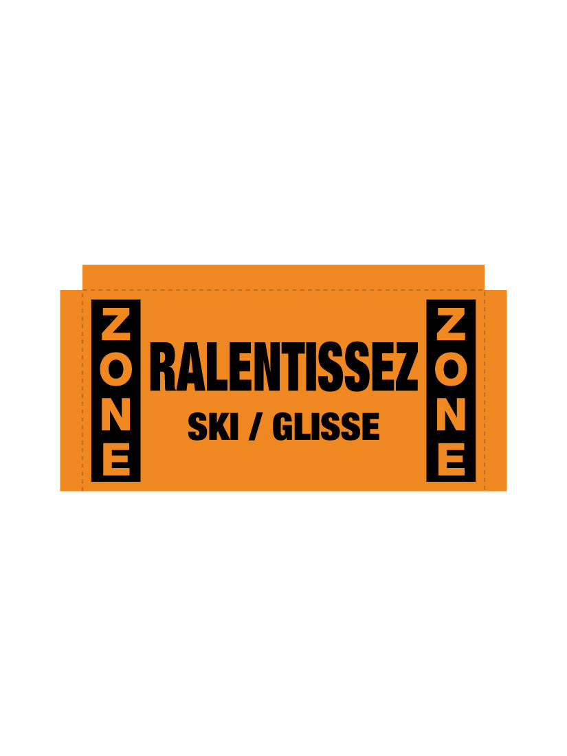 Bannière en treillis PVC Ralentissez ski/glisse
