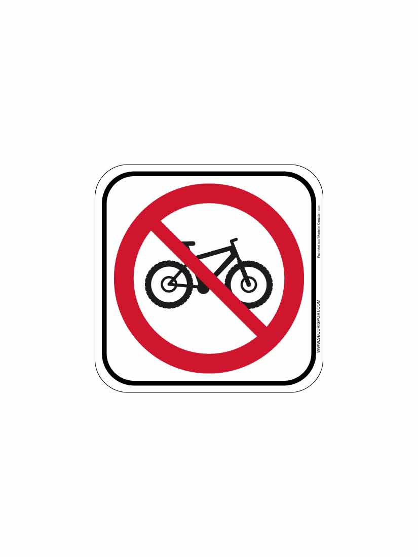 Mountain bike prohibited sign