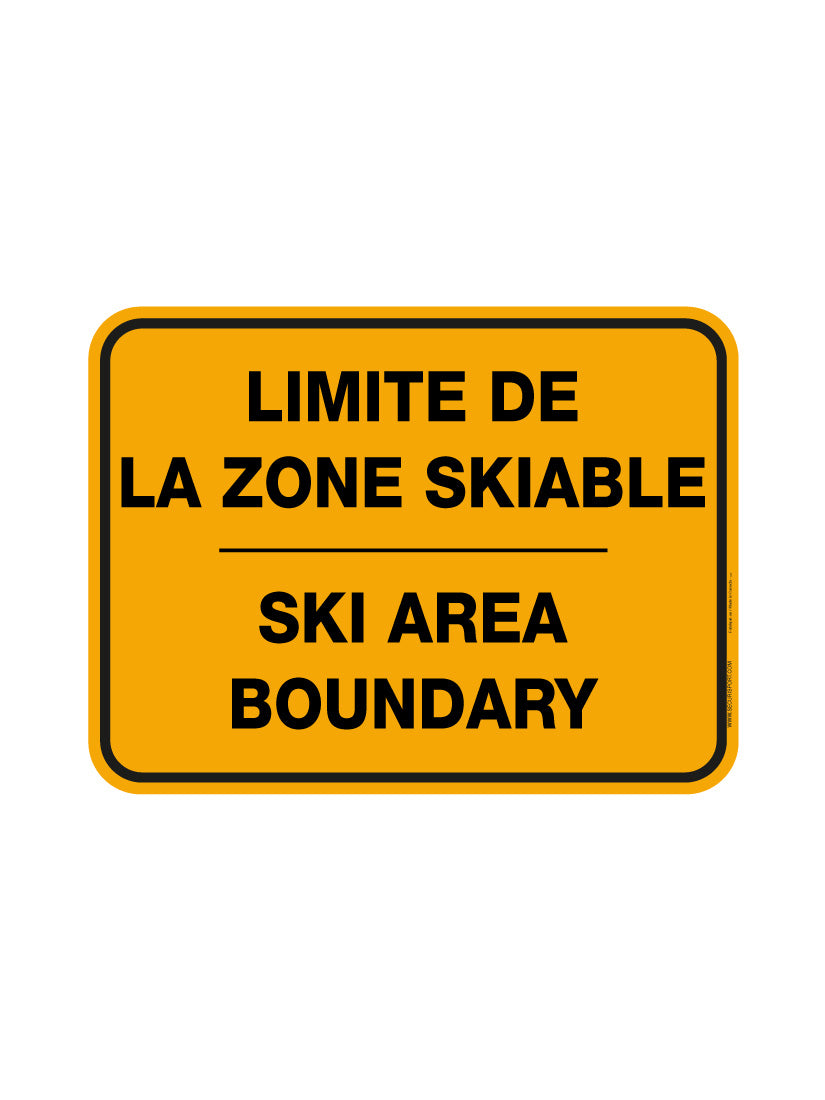 Panneau limite de la zone skiable
