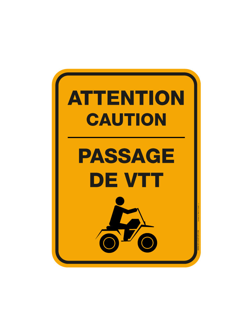Panneau Attention passage de VTT