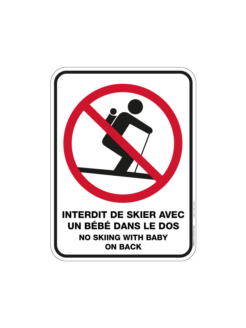 Panneau Ski avec un bébé interdit