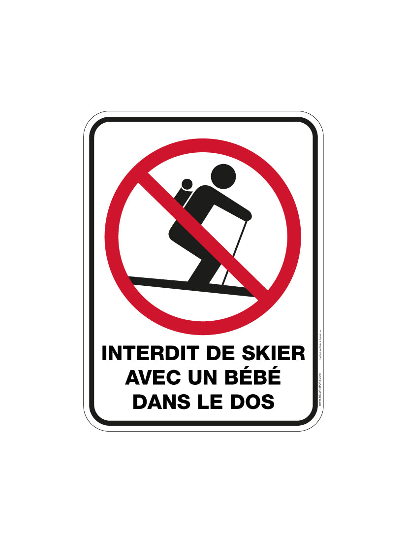 Panneau Ski avec un bébé interdit