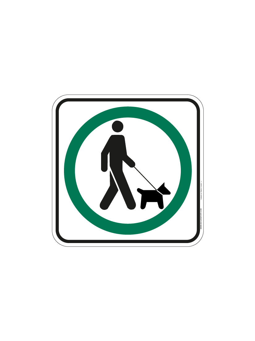 Panneau Marcher avec chien en laisse