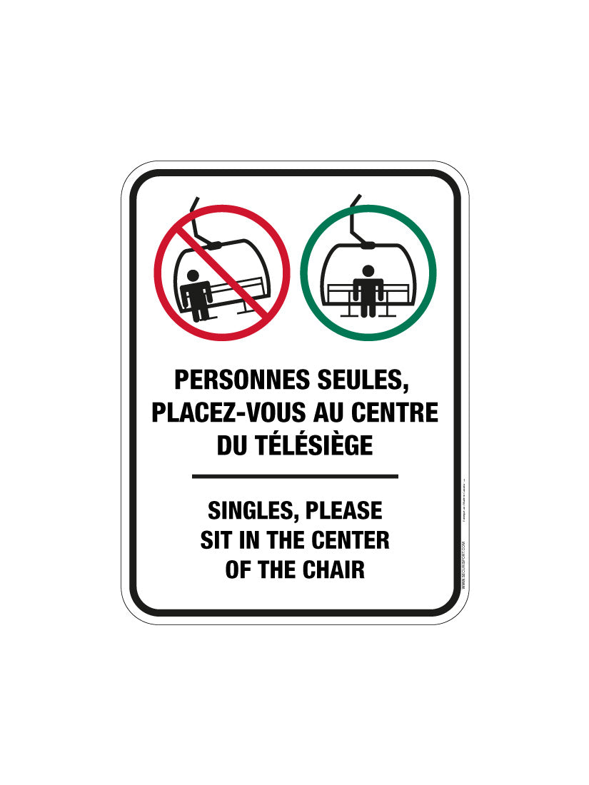 Panneau Personne seule, placez-vous au centre