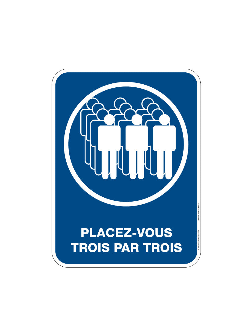 Panneau Placez-vous 3 par 3