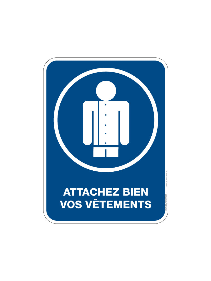 Panneau Attachez vos vêtements