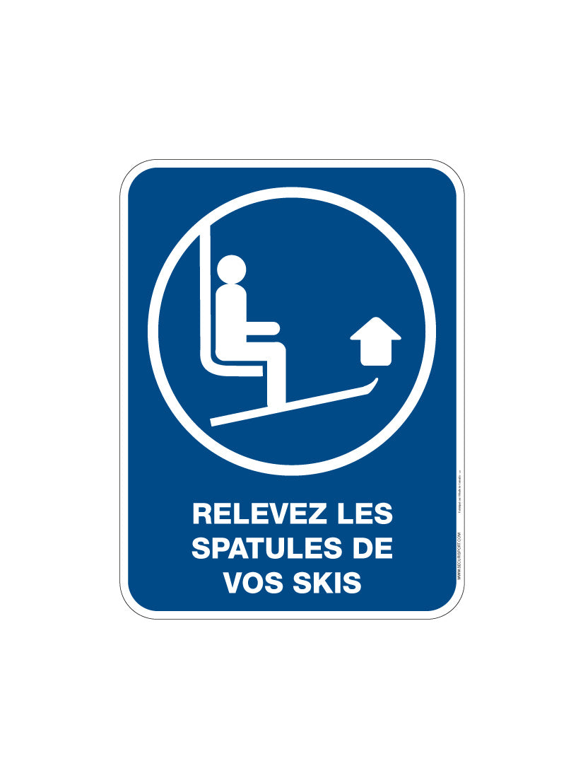 Panneau Relevez les spatules de vos skis