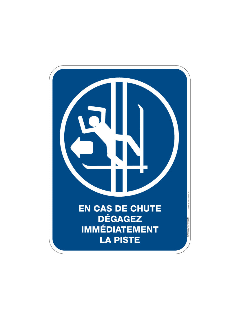 Panneau En cas de chute (gauche)