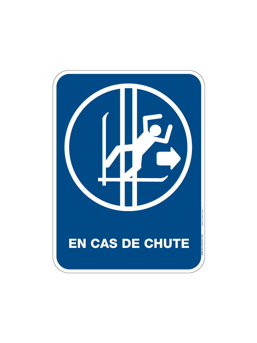 Panneau En cas de chute (droite)