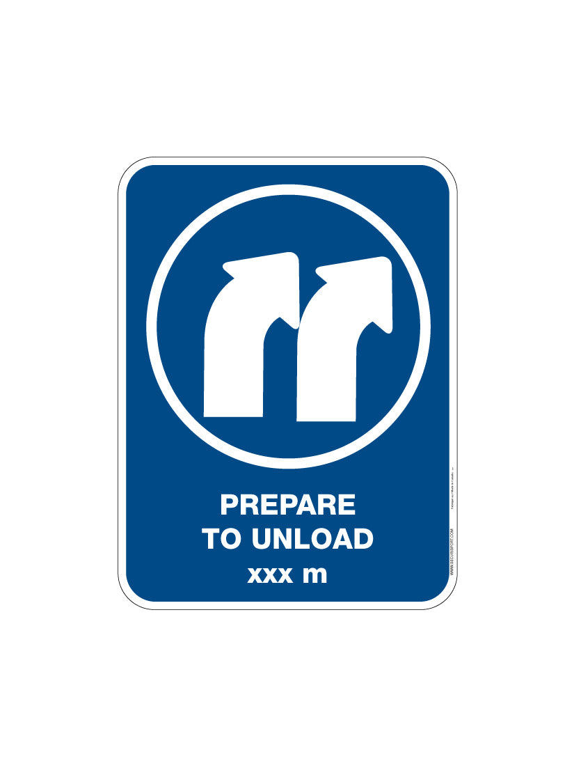 Panneau Préparez-vous à descendre (droite)