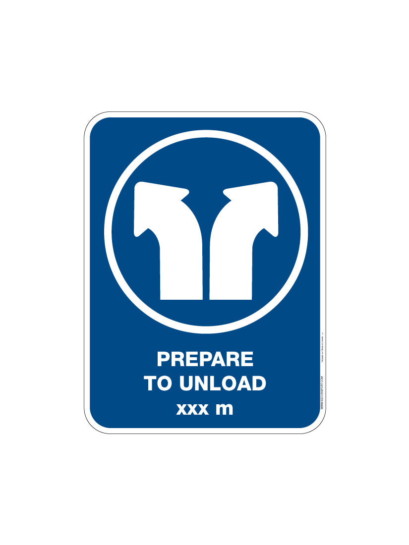 Panneau Préparez-vous à descendre xxx m