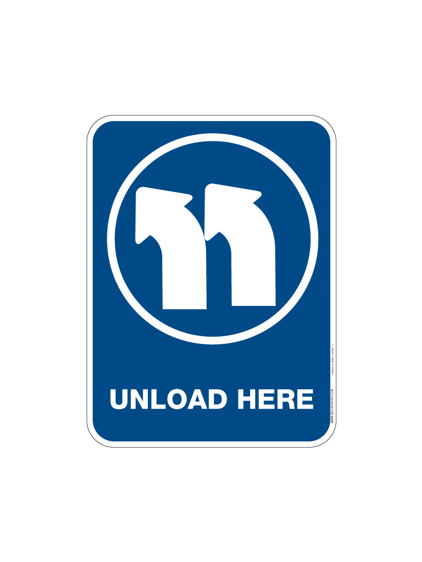 Panneau Descendez ici (gauche)