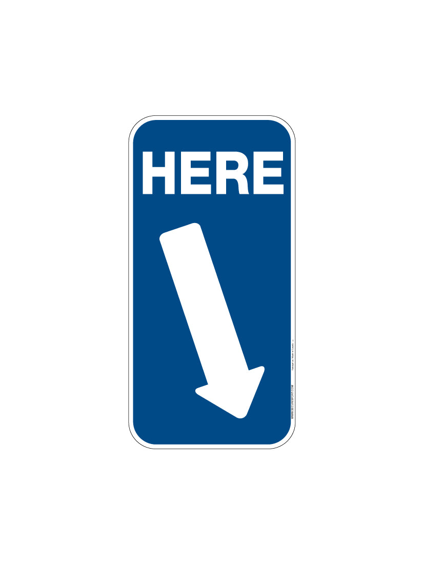 Panneau Ici (droite)