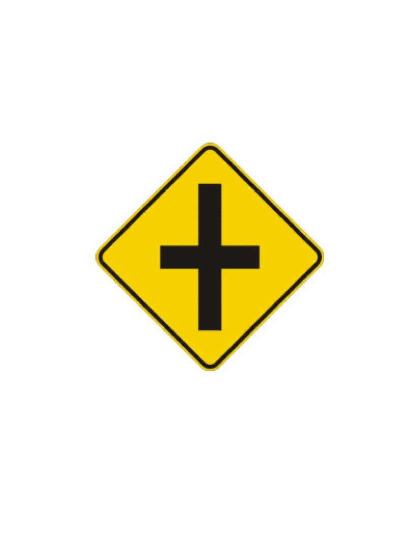 Panneau intersection en croix