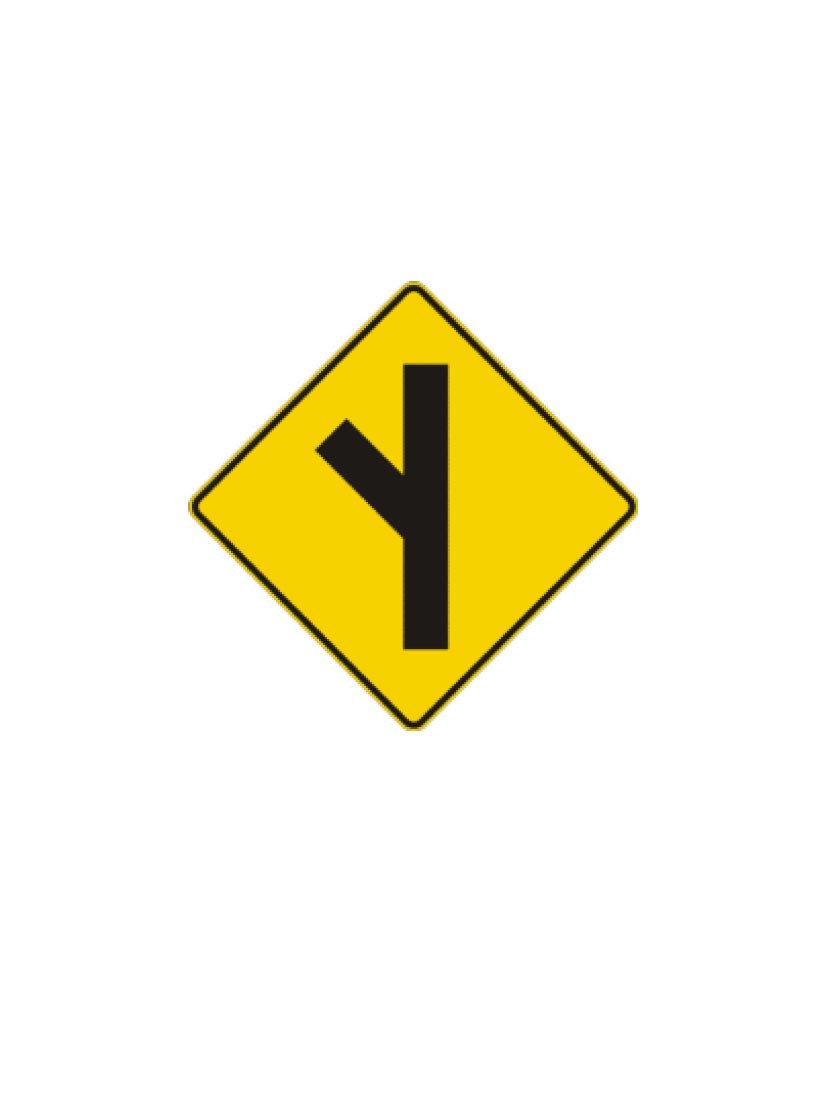 Panneau intersection en Y a gauche