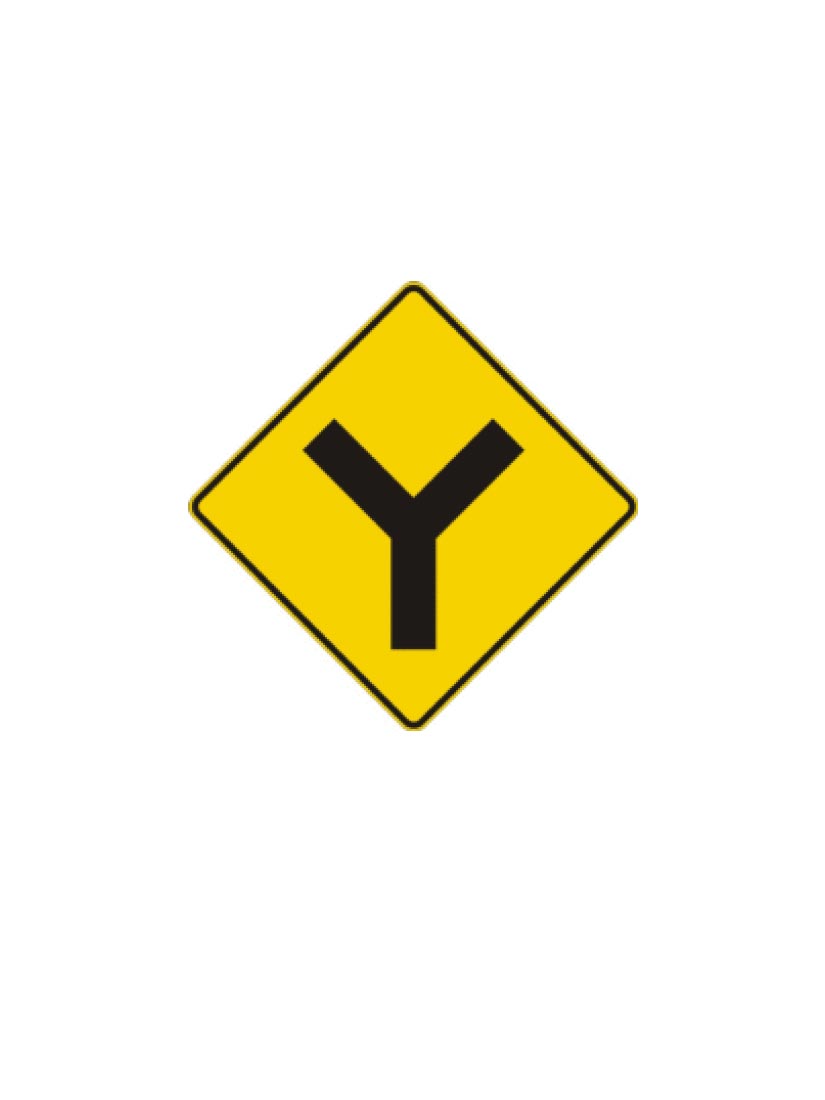 Panneau intersection en Y