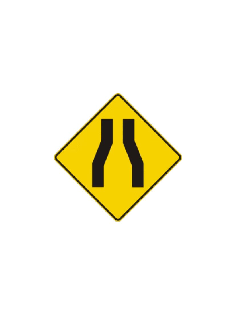 Panneau chaussée rétrécie