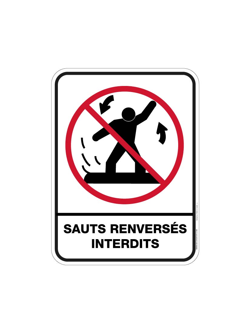 Panneau Sauts renversés interdits