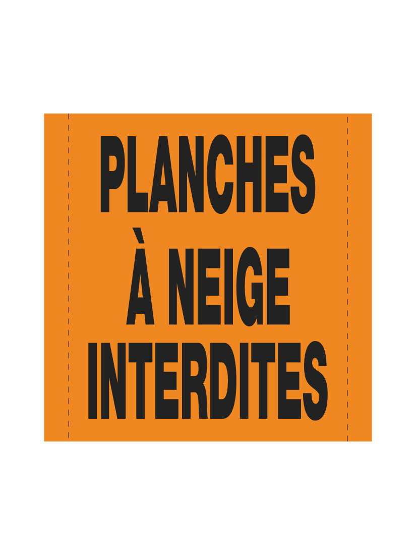 Bannière en treillis PVC Planches à neige interdites