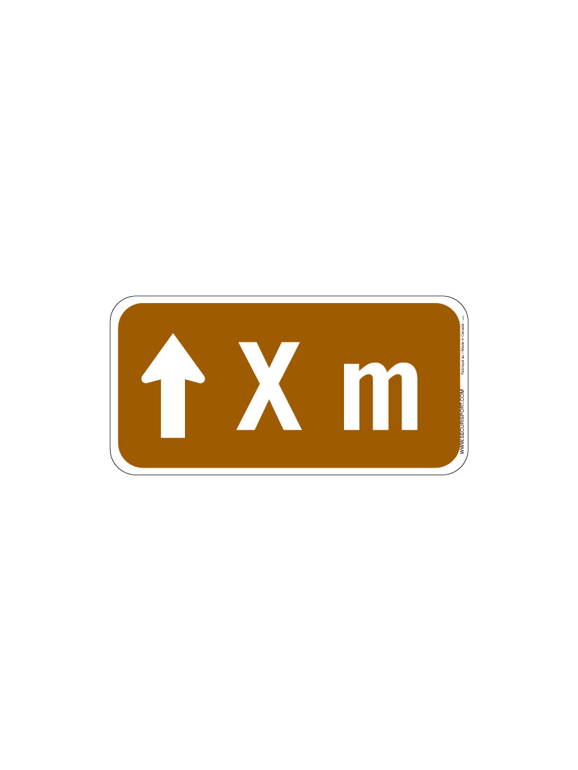 Brown upward arrow panel X m
