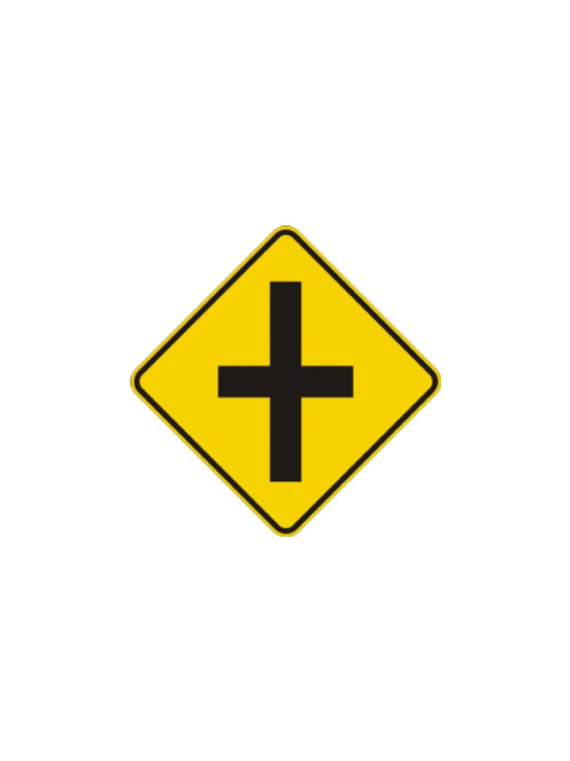 Panneau intersection en croix
