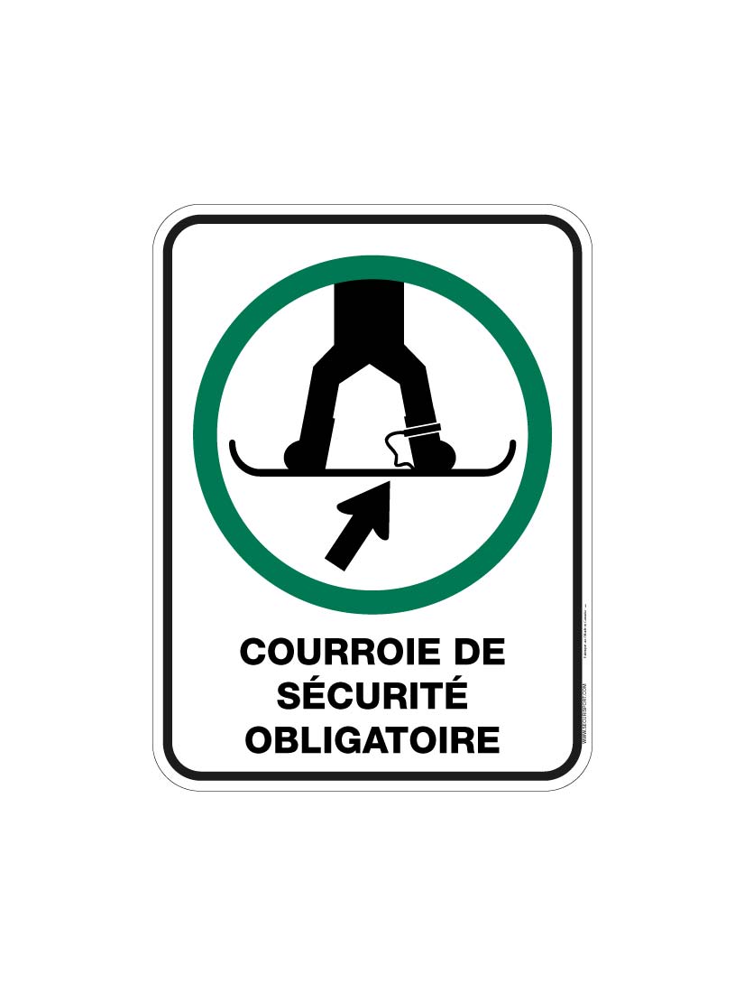 Panneau Courroies de sécurité obligatoire